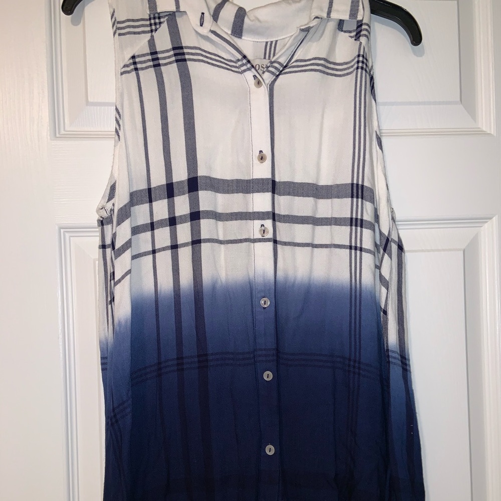 Blue & White Plaid Top